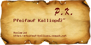 Pfeifauf Kalliopé névjegykártya